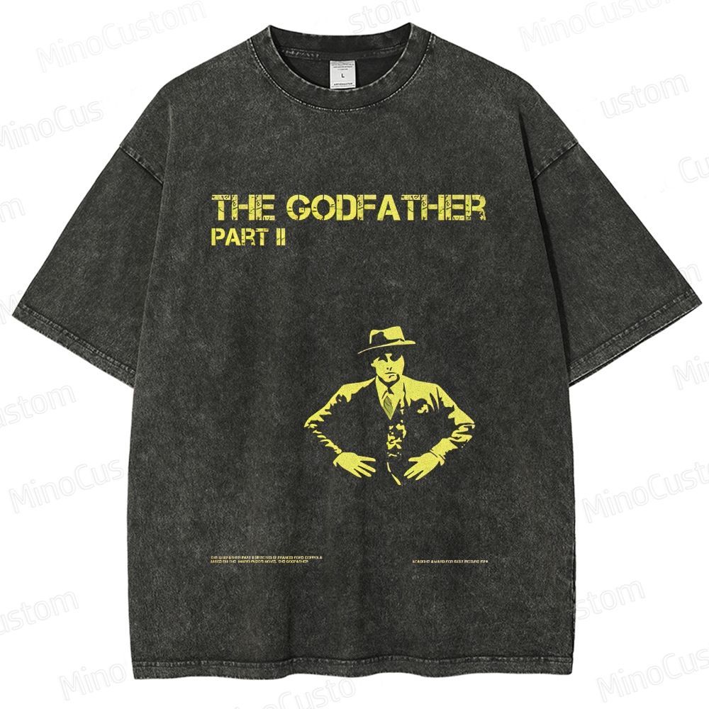The Godfather Part II Movie Graphic Washed T - Shirt