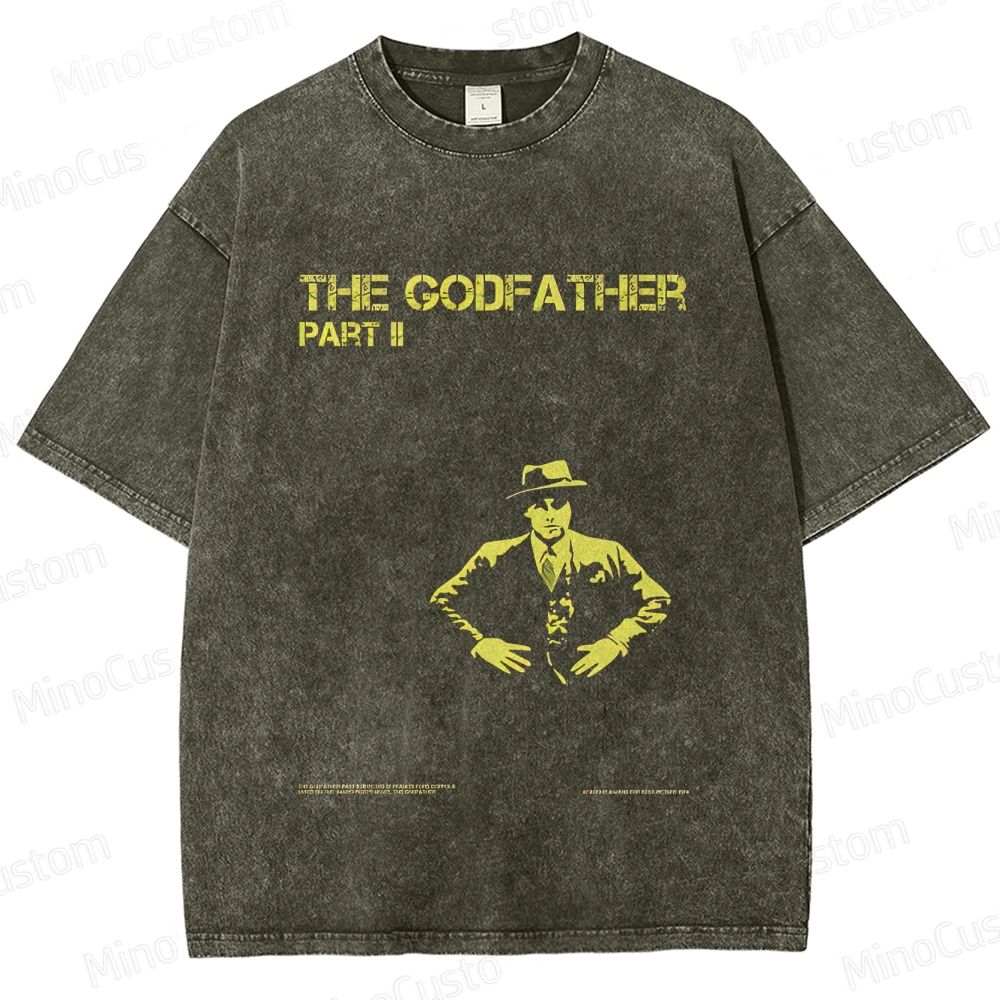 The Godfather Part II Movie Graphic Washed T - Shirt