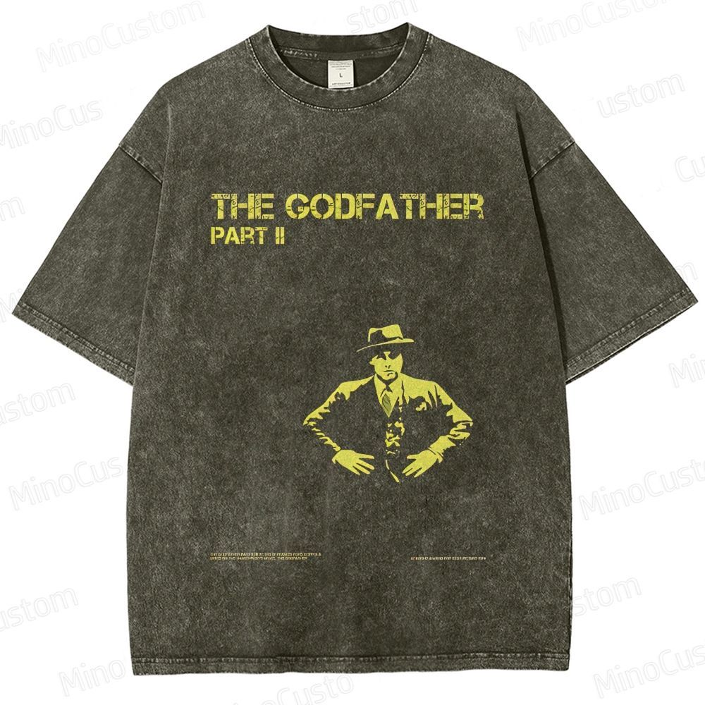 The Godfather Part II Movie Graphic Washed T - Shirt