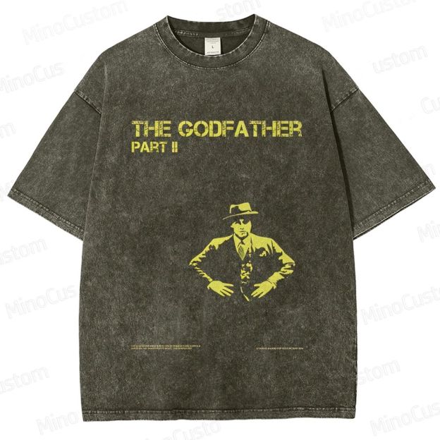 The Godfather Part II Movie Graphic Washed T - Shirt
