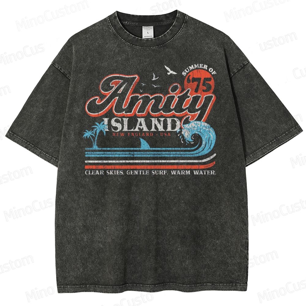 Amity Island Retro Beach Washed T-Shirt 