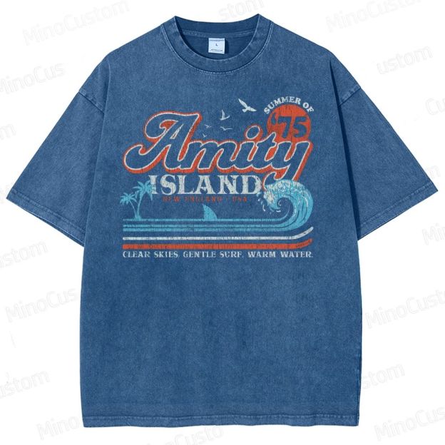 Amity Island Retro Beach Washed T-Shirt 