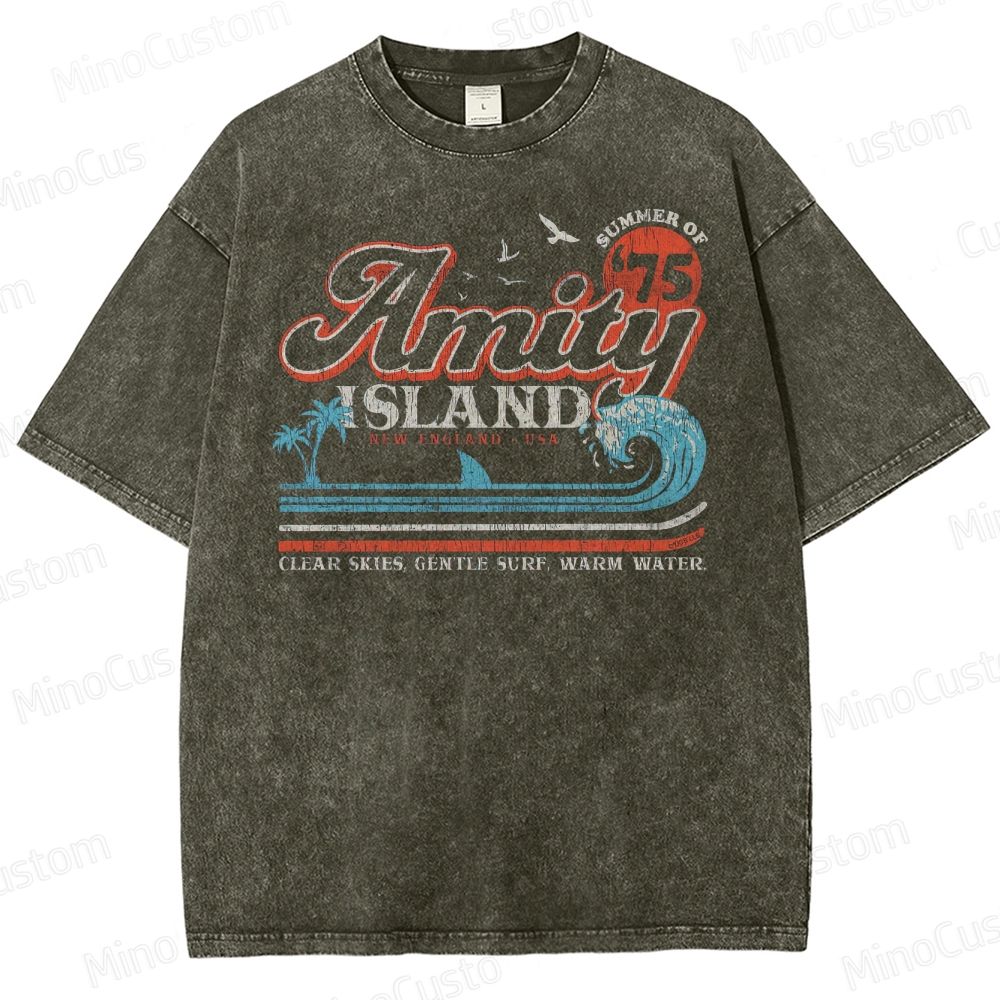Amity Island Retro Beach Washed T-Shirt 