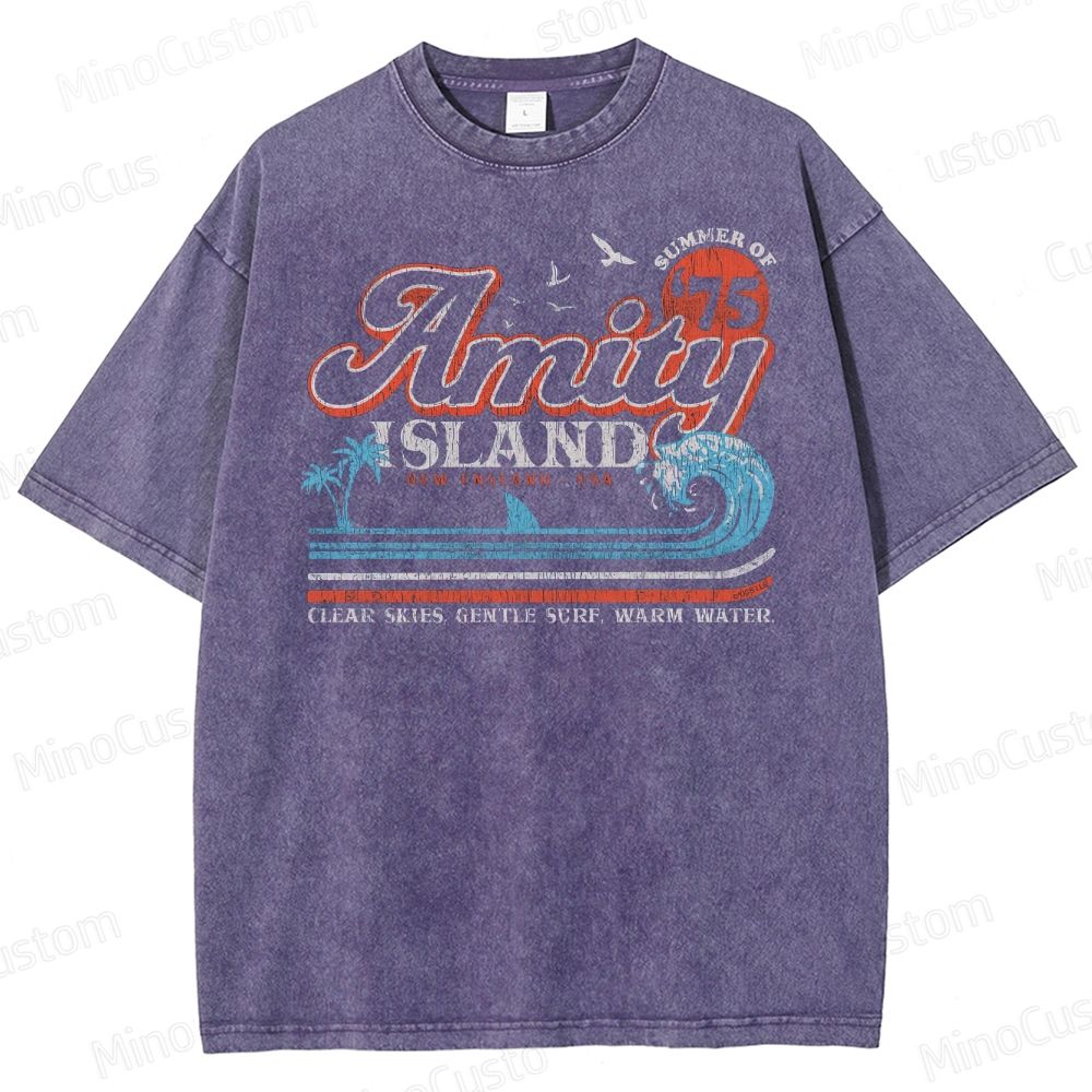 Amity Island Retro Beach Washed T-Shirt 
