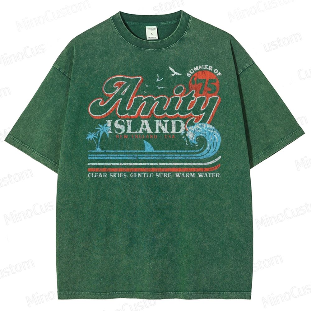Amity Island Retro Beach Washed T-Shirt 