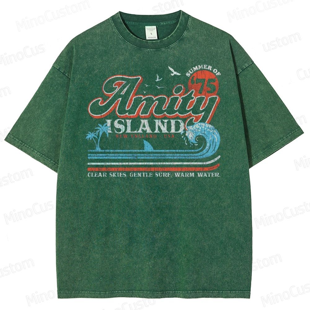 Amity Island Retro Beach Washed T-Shirt 