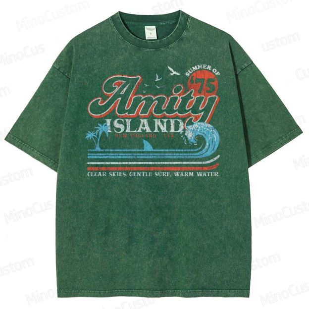 Amity Island Retro Beach Washed T-Shirt 