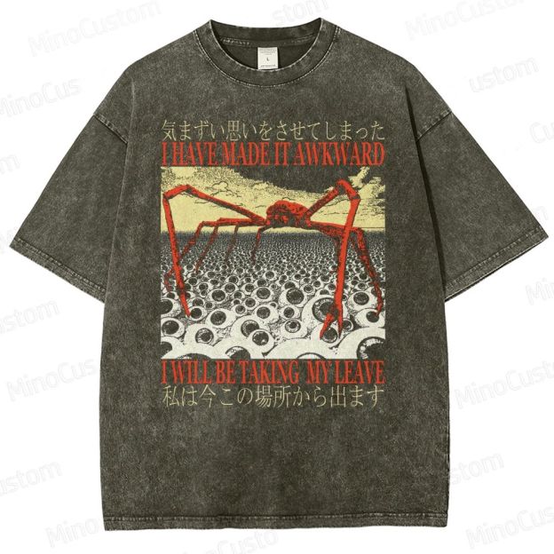 I Have Made It Awkward Vintage Japanese Spider Crab Washed T-Shirt