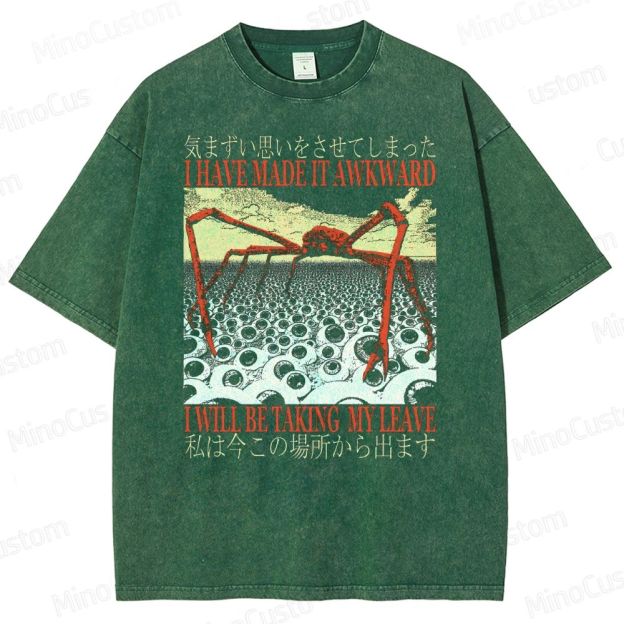 I Have Made It Awkward Vintage Japanese Spider Crab Washed T-Shirt
