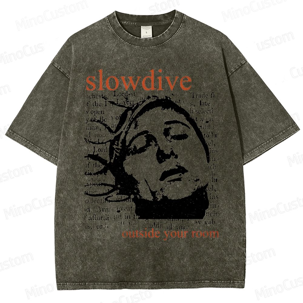 Slowdive Band Graphic Washed T - Shirt