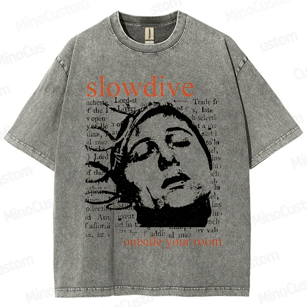 Slowdive Band Graphic Washed T - Shirt