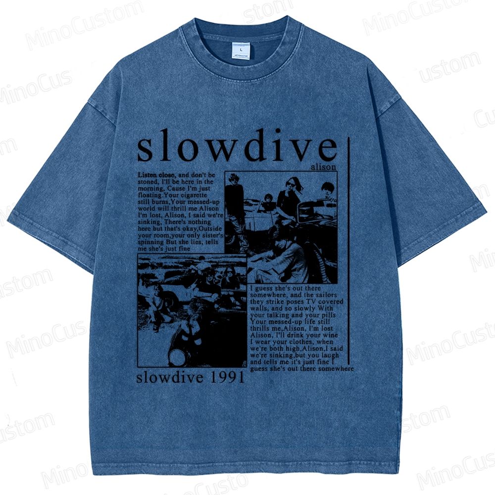 Slowdive Band 1991 Graphic Washed T - Shirt