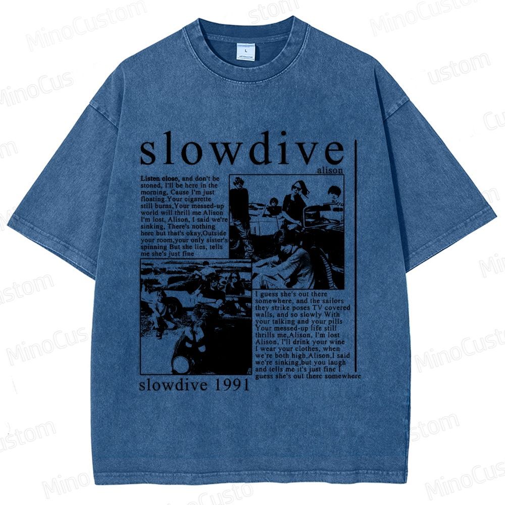 Slowdive Band 1991 Graphic Washed T - Shirt