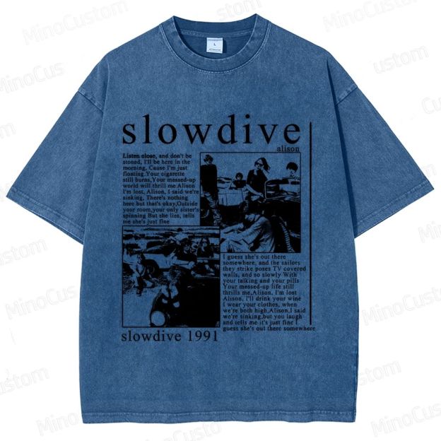 Slowdive Band 1991 Graphic Washed T - Shirt