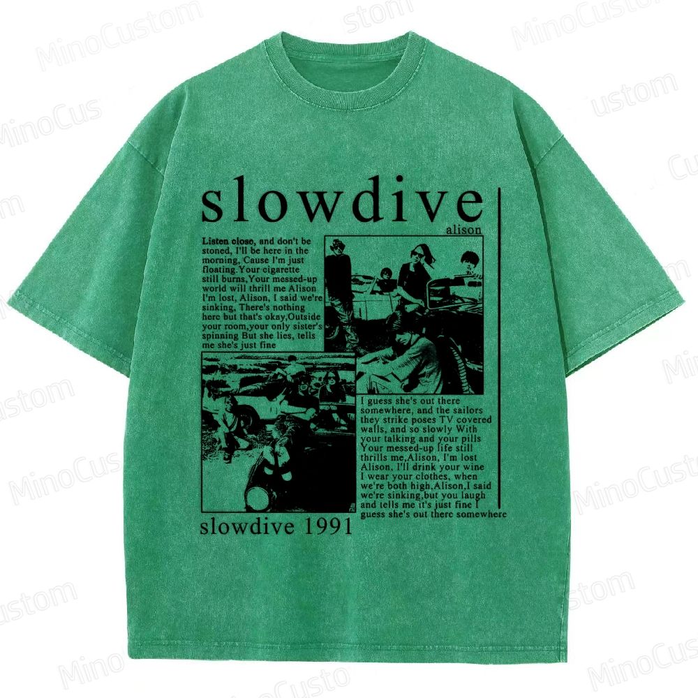 Slowdive Band 1991 Graphic Washed T - Shirt