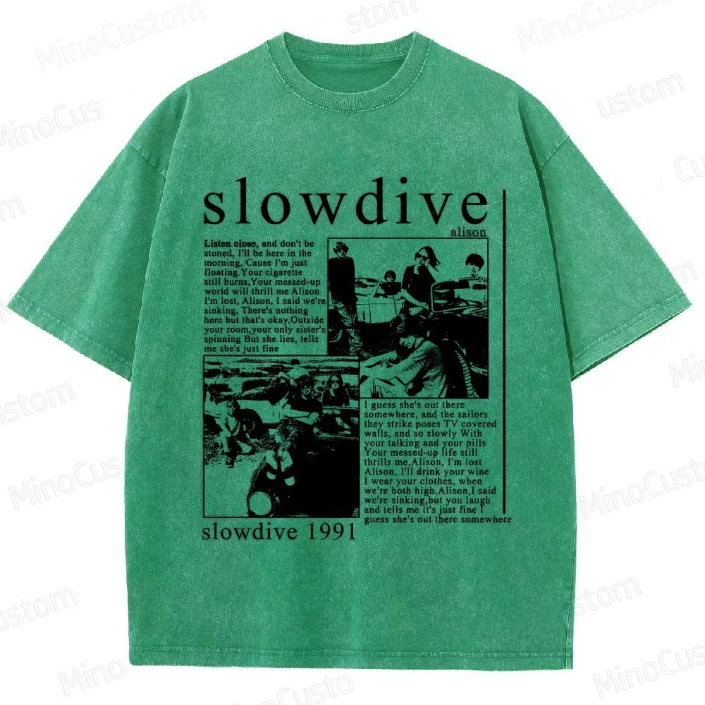 Slowdive Band 1991 Graphic Washed T - Shirt