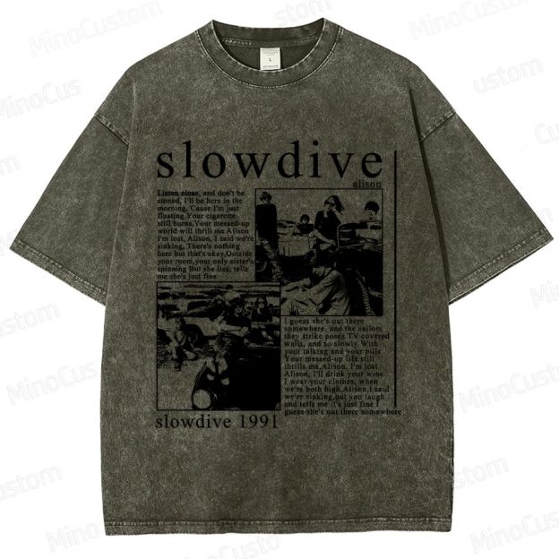 Slowdive Band 1991 Graphic Washed T - Shirt
