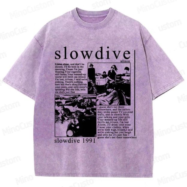 Slowdive Band 1991 Graphic Washed T - Shirt