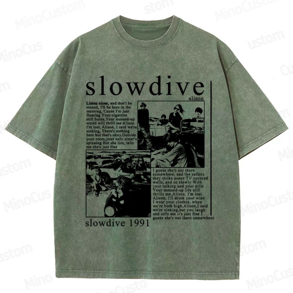 Slowdive Band 1991 Graphic Washed T - Shirt