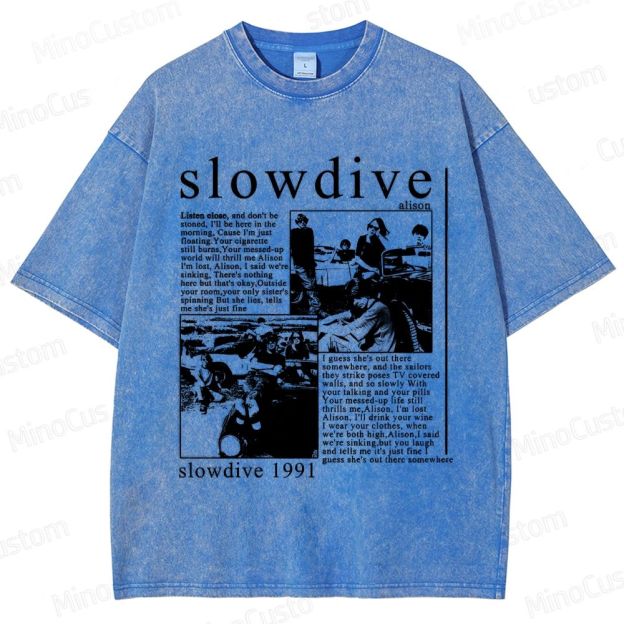 Slowdive Band 1991 Graphic Washed T - Shirt