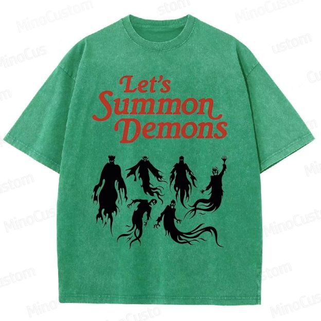 "Let's Summon Demons" Board Game Graphic Washed T - Shirt