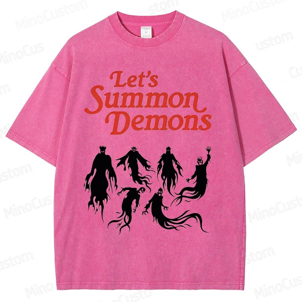 "Let's Summon Demons" Board Game Graphic Washed T - Shirt