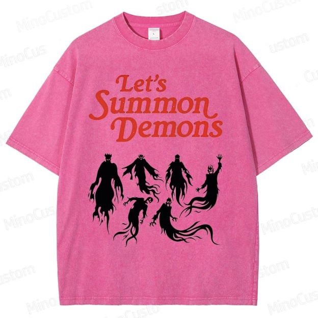 "Let's Summon Demons" Board Game Graphic Washed T - Shirt