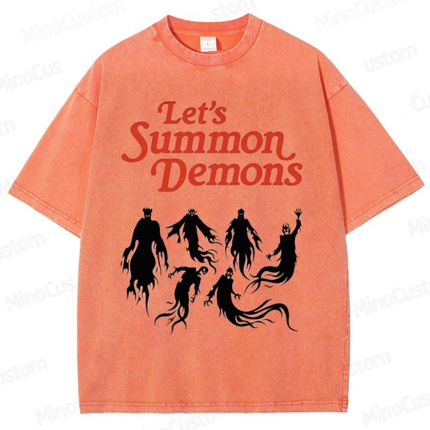 "Let's Summon Demons" Board Game Graphic Washed T - Shirt