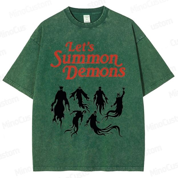 "Let's Summon Demons" Board Game Graphic Washed T - Shirt