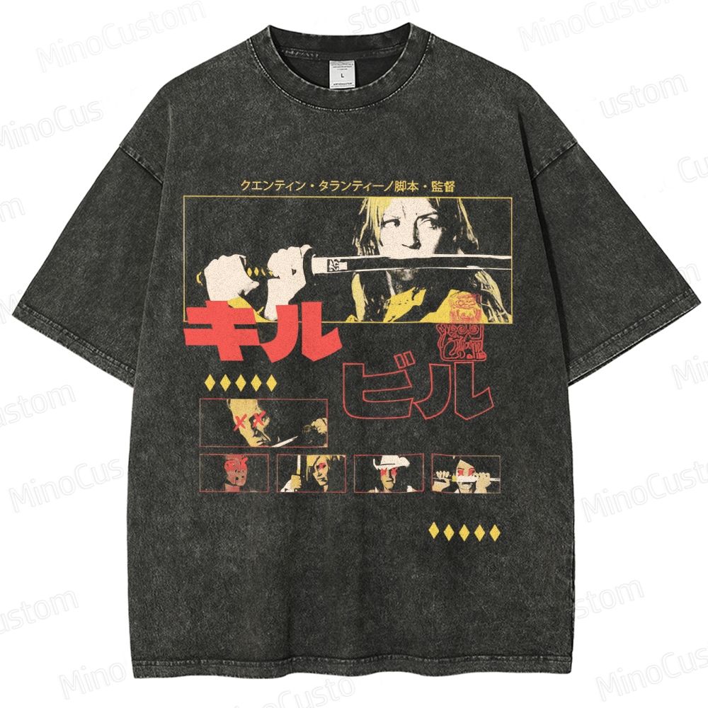 Kill Bill Movie Graphic Washed T - Shirt