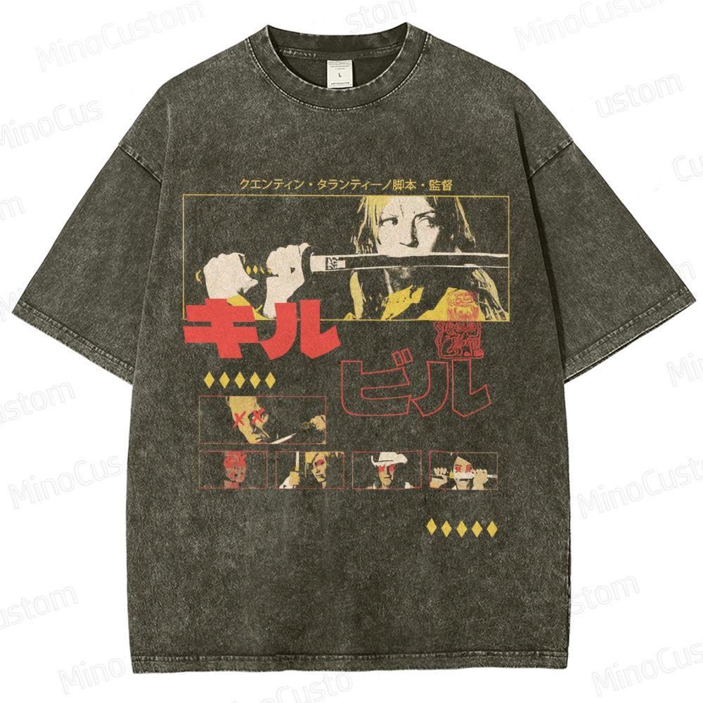 Kill Bill Movie Graphic Washed T - Shirt