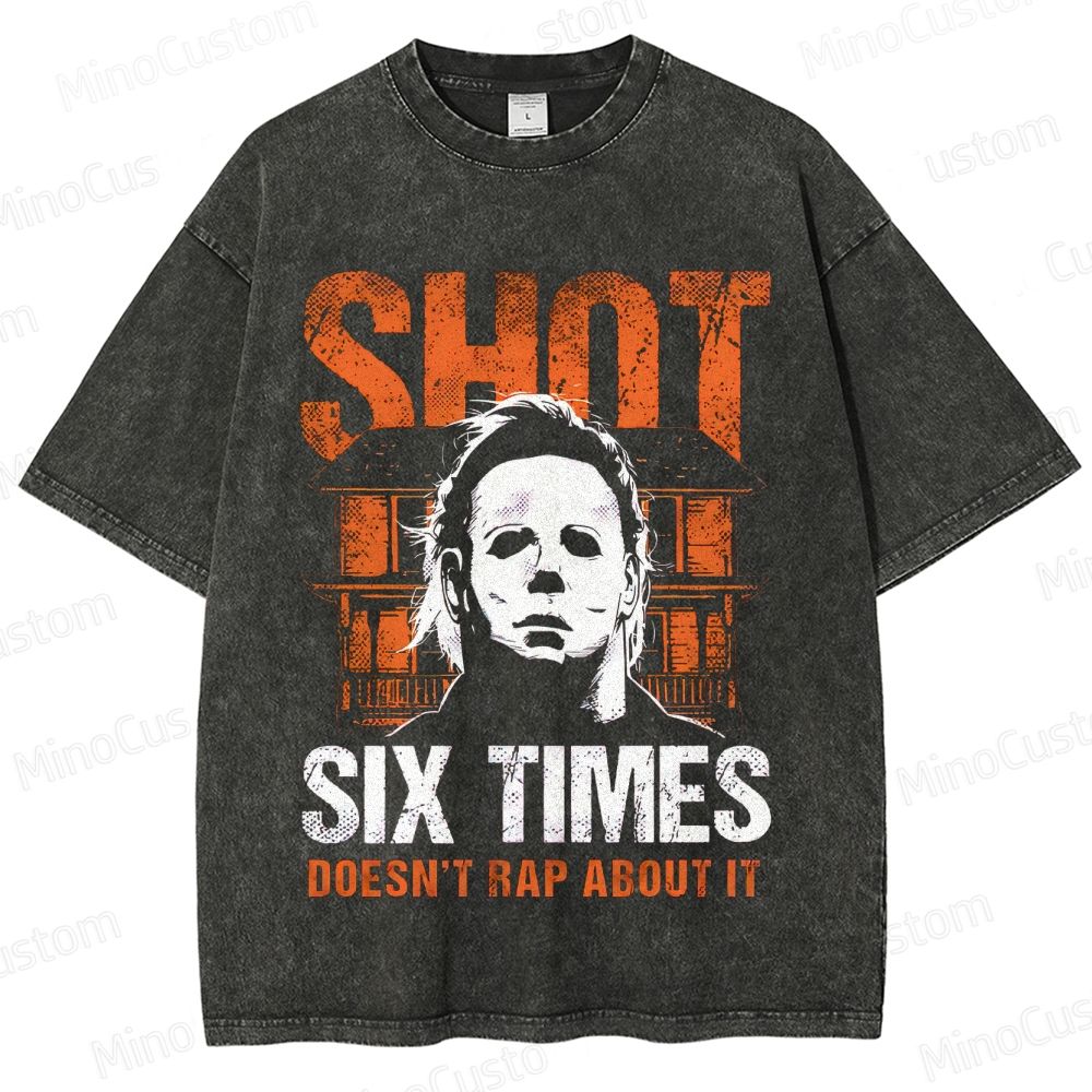 Vintage Washed Halloween Michael Myers Graphic T - shirt