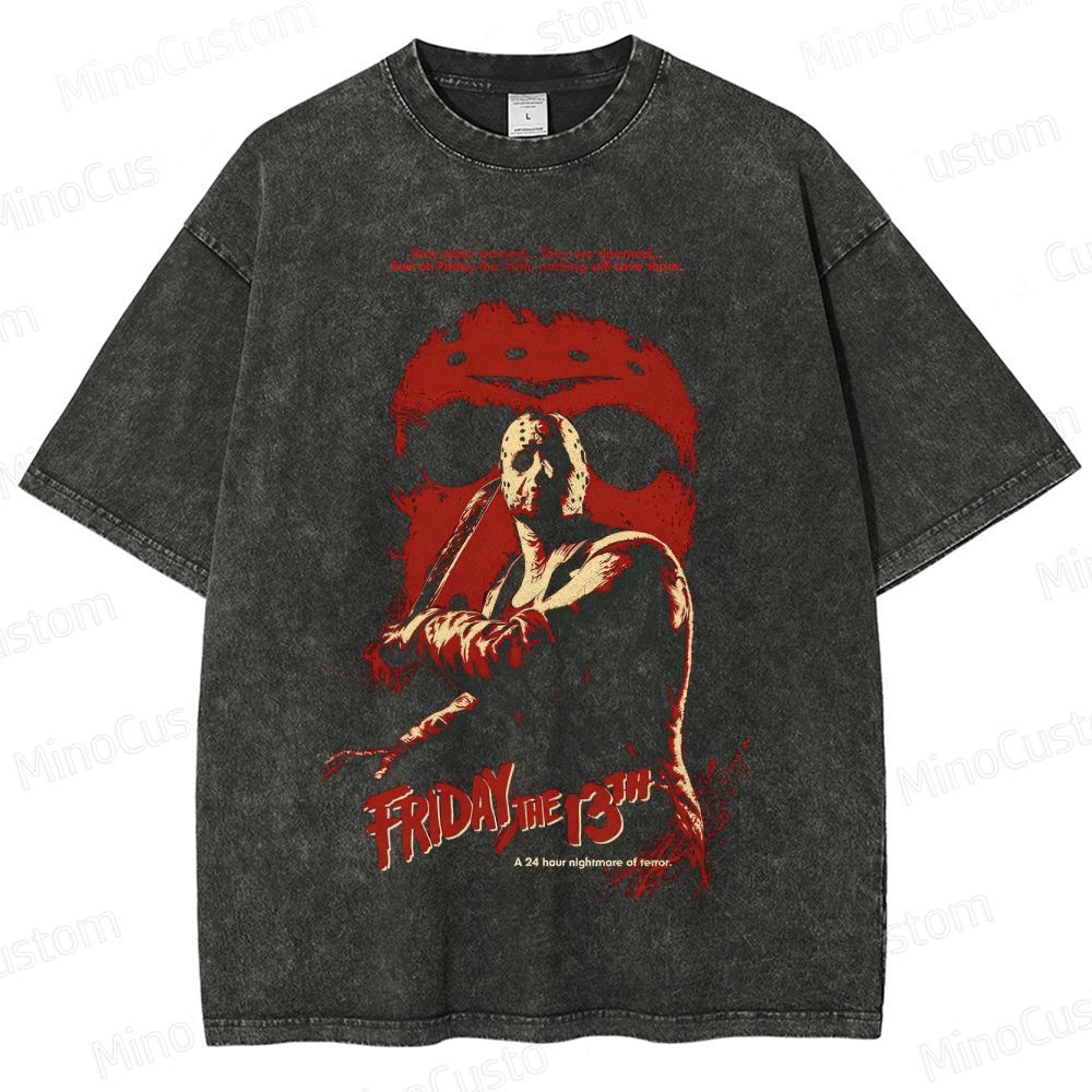 Vintage Washed Friday the 13th Jason Graphic T - shirt