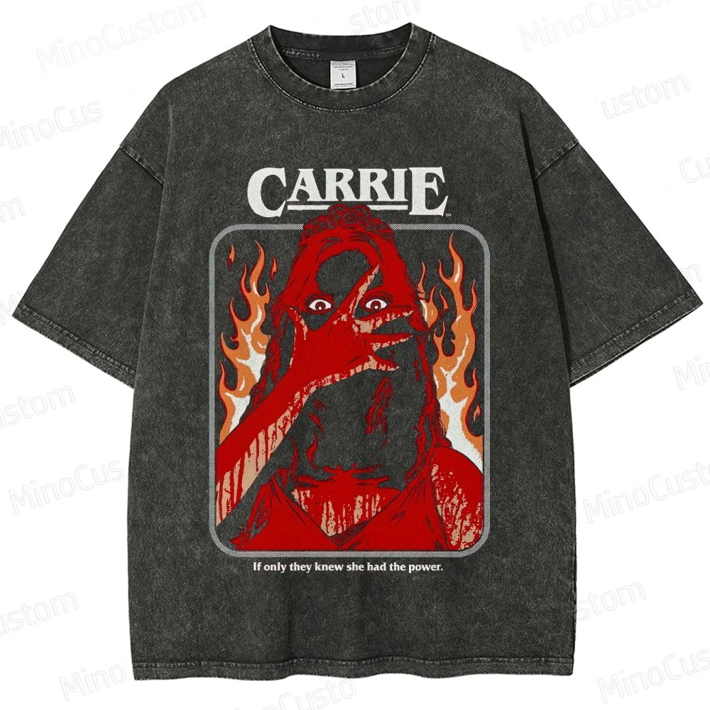 Vintage Washed Carrie Horror Movie Graphic T - shirt