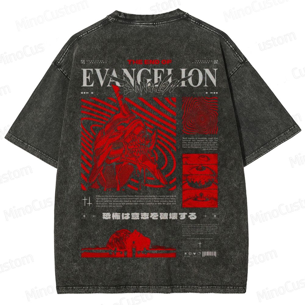 Vintage Washed Neon Genesis Evangelion: The End of Evangelion Graphic T - shirt
