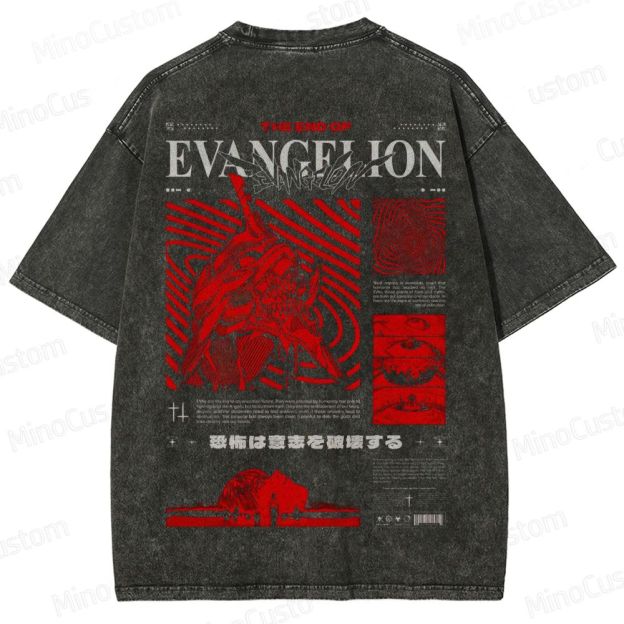 Vintage Washed Neon Genesis Evangelion: The End of Evangelion Graphic T - shirt