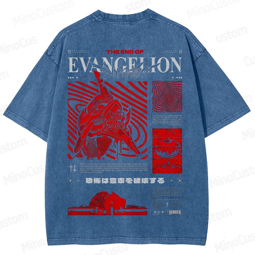 Vintage Washed Neon Genesis Evangelion: The End of Evangelion Graphic T - shirt