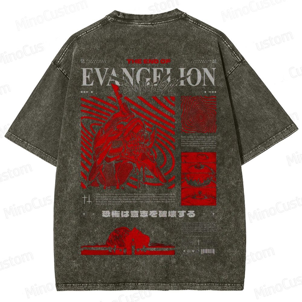 Vintage Washed Neon Genesis Evangelion: The End of Evangelion Graphic T - shirt
