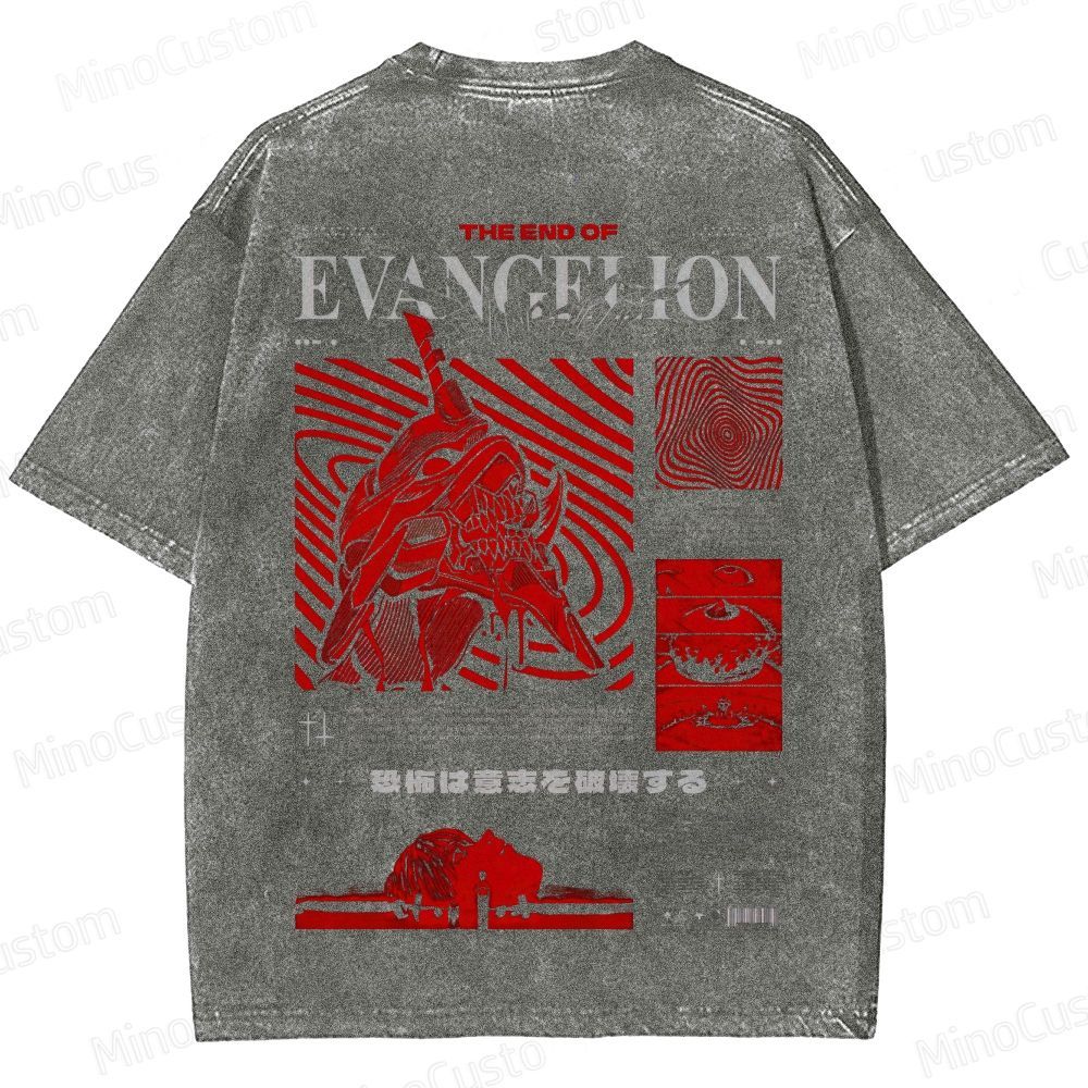 Vintage Washed Neon Genesis Evangelion: The End of Evangelion Graphic T - shirt
