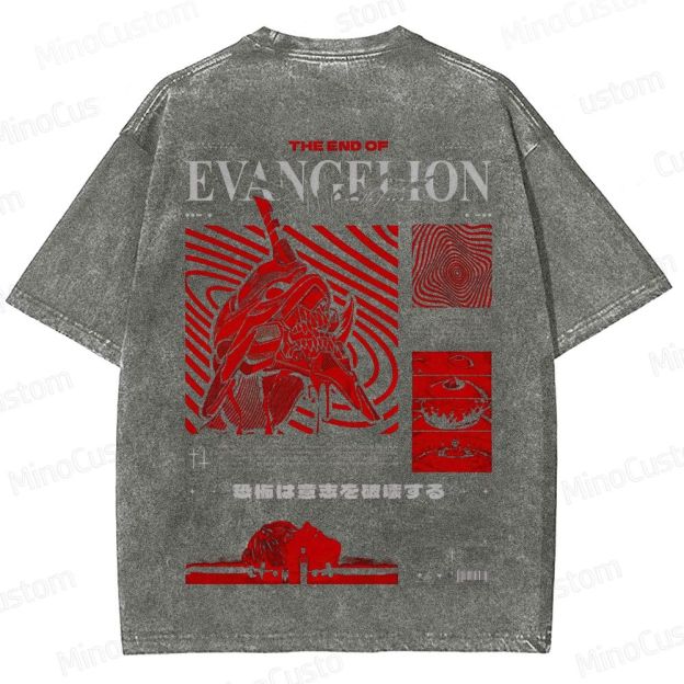 Vintage Washed Neon Genesis Evangelion: The End of Evangelion Graphic T - shirt