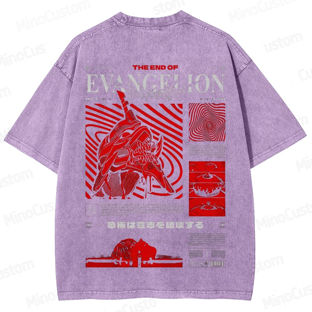 Vintage Washed Neon Genesis Evangelion: The End of Evangelion Graphic T - shirt