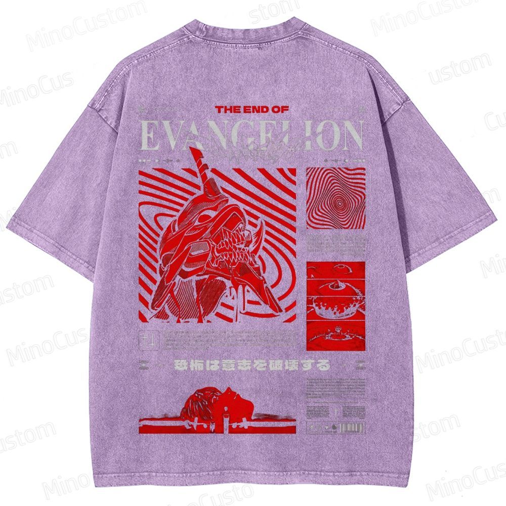 Vintage Washed Neon Genesis Evangelion: The End of Evangelion Graphic T - shirt