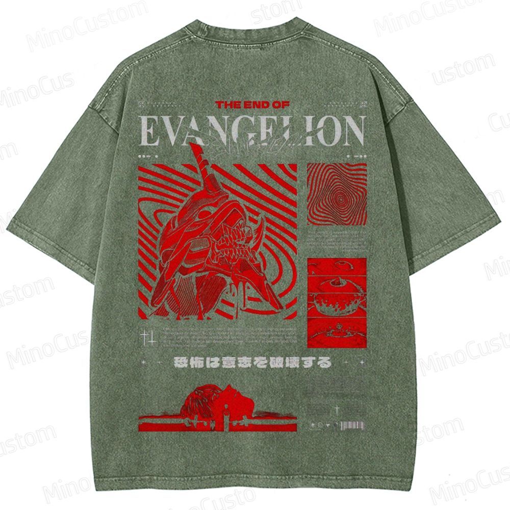 Vintage Washed Neon Genesis Evangelion: The End of Evangelion Graphic T - shirt