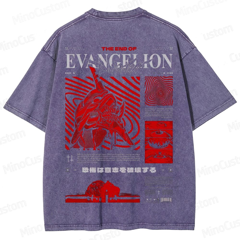 Vintage Washed Neon Genesis Evangelion: The End of Evangelion Graphic T - shirt
