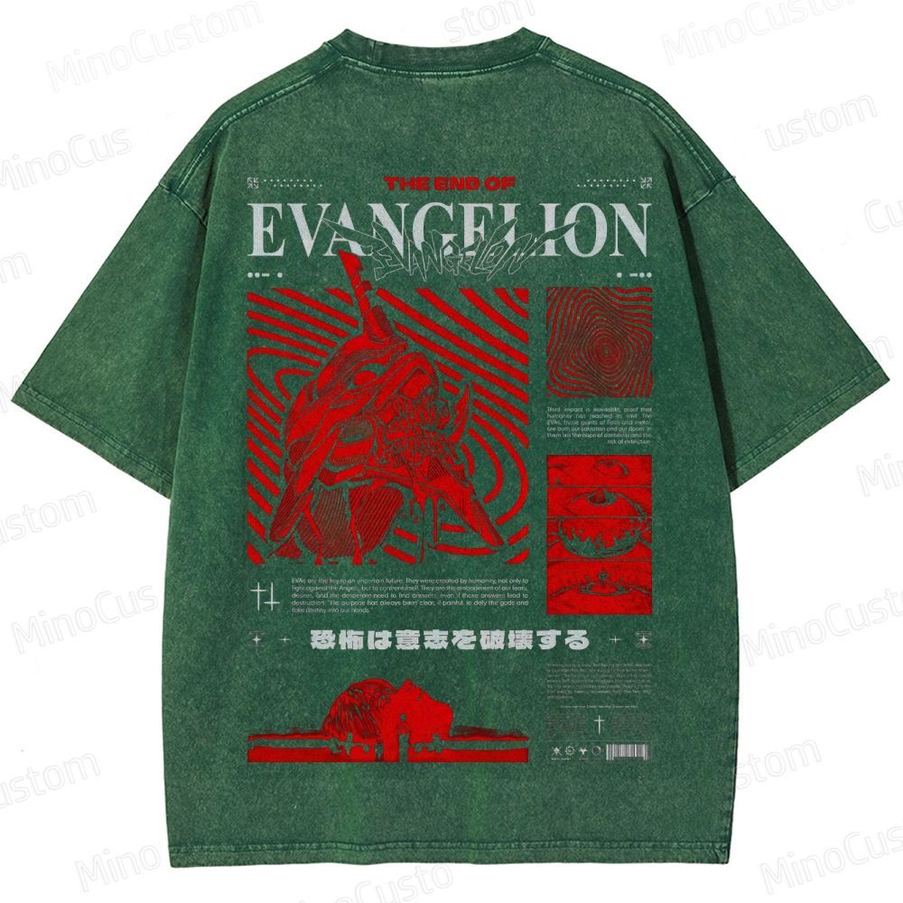 Vintage Washed Neon Genesis Evangelion: The End of Evangelion Graphic T - shirt