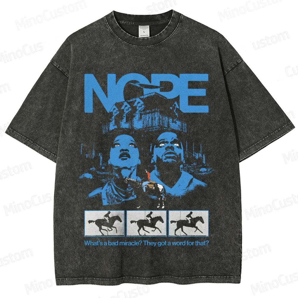 Vintage Washed Nope Movie Quote & Graphic T - shirt