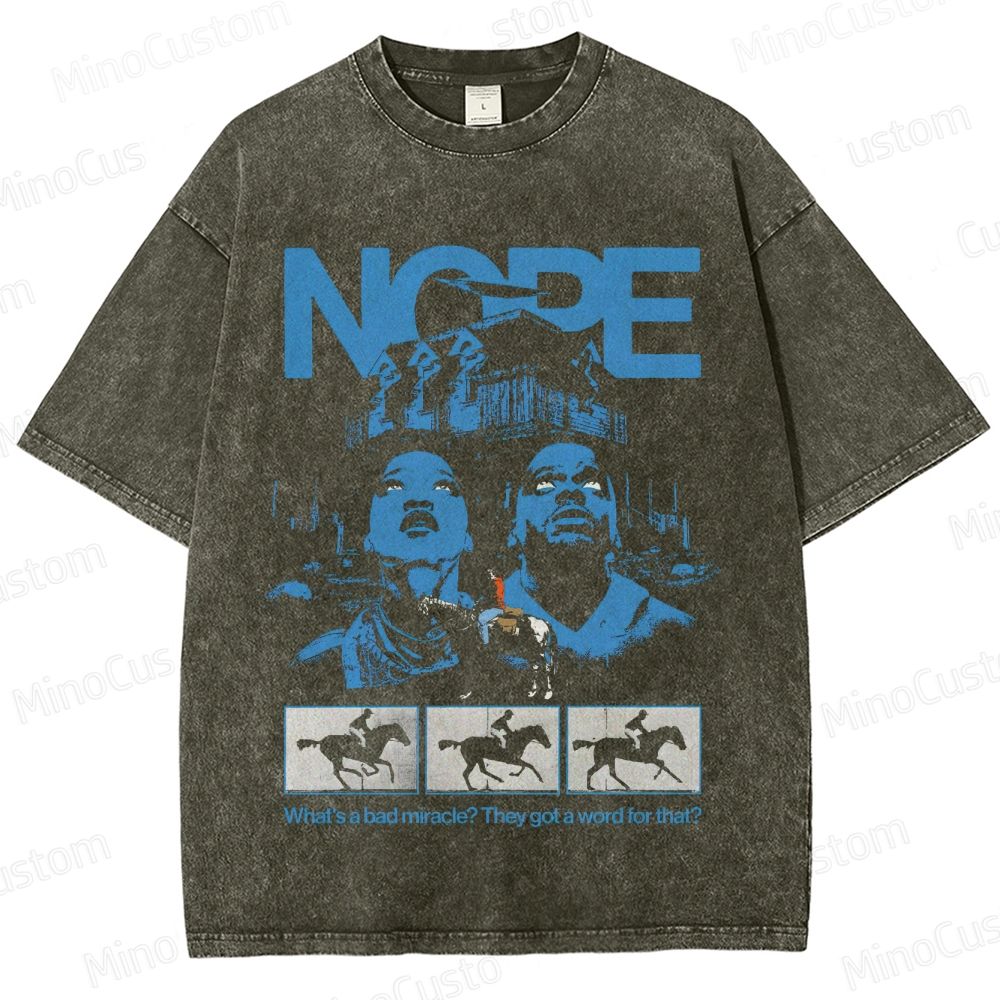 Vintage Washed Nope Movie Quote & Graphic T - shirt