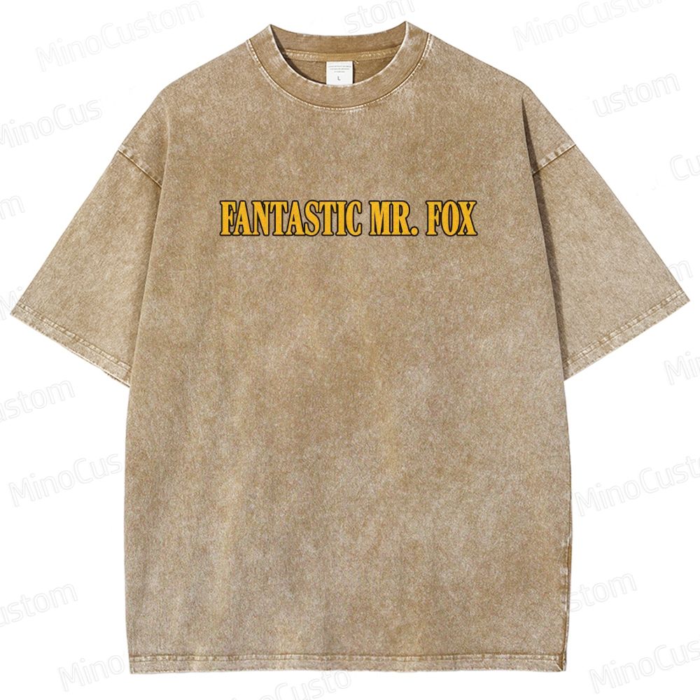Vintage Washed Fantastic Mr. Fox Movie Graphic T - shirt