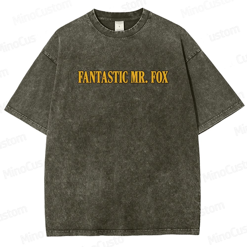 Vintage Washed Fantastic Mr. Fox Movie Graphic T - shirt