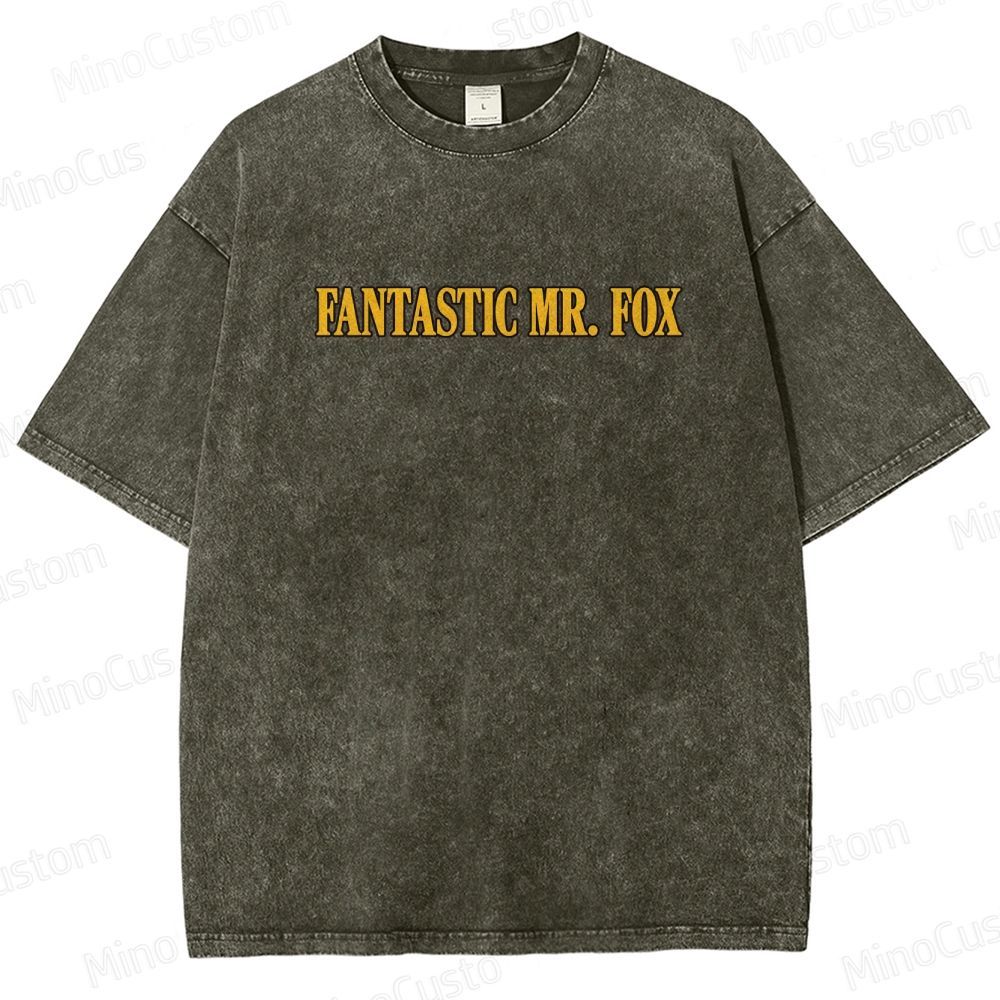 Vintage Washed Fantastic Mr. Fox Movie Graphic T - shirt